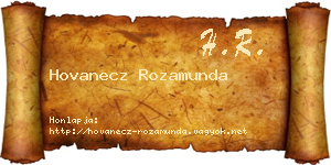 Hovanecz Rozamunda névjegykártya